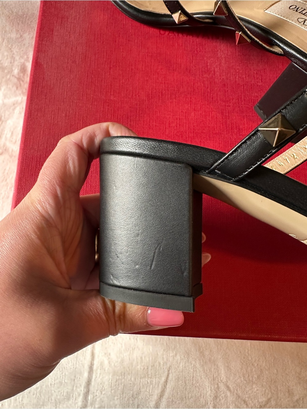 Authentic Valentino Rockstud Leather Slide Sandals (60 mm) - Picture 5 of 9